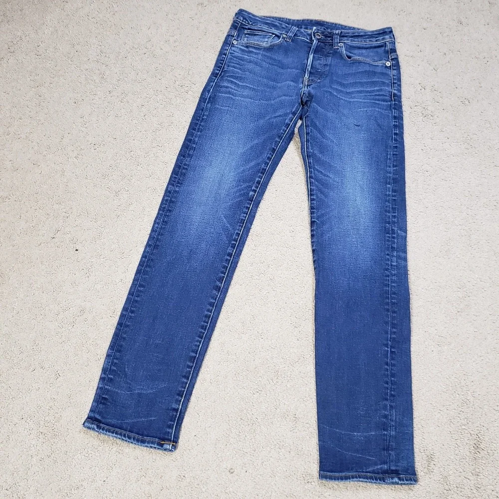 G-Star Raw 3301 Slim Fit Jeans Men 30x31* Blue Stretch Denim Pants Casual Modern